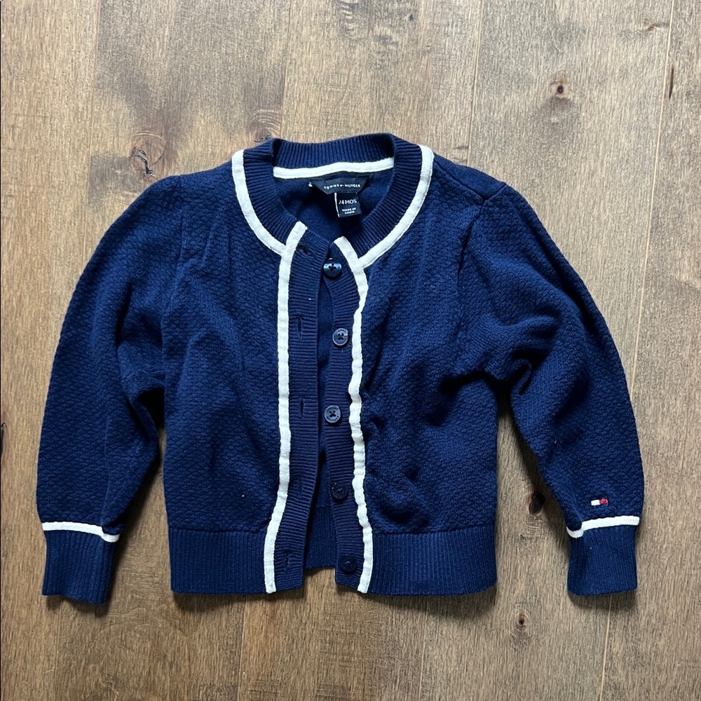 EUC Tommy Hilfiger 24 month blue/white Cardigan